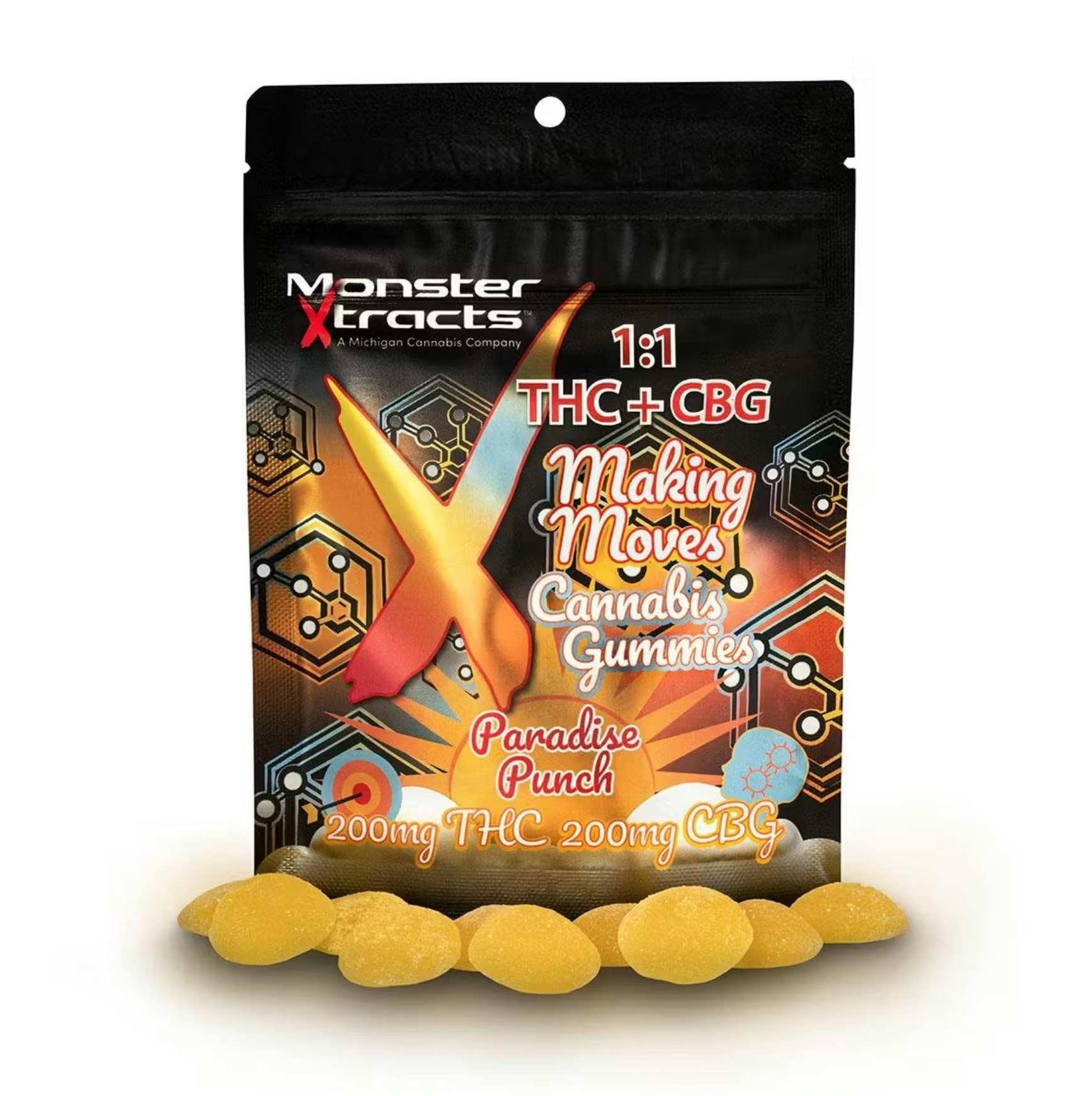Paradise Punch 200mg THC + 200mg CBG Gummies