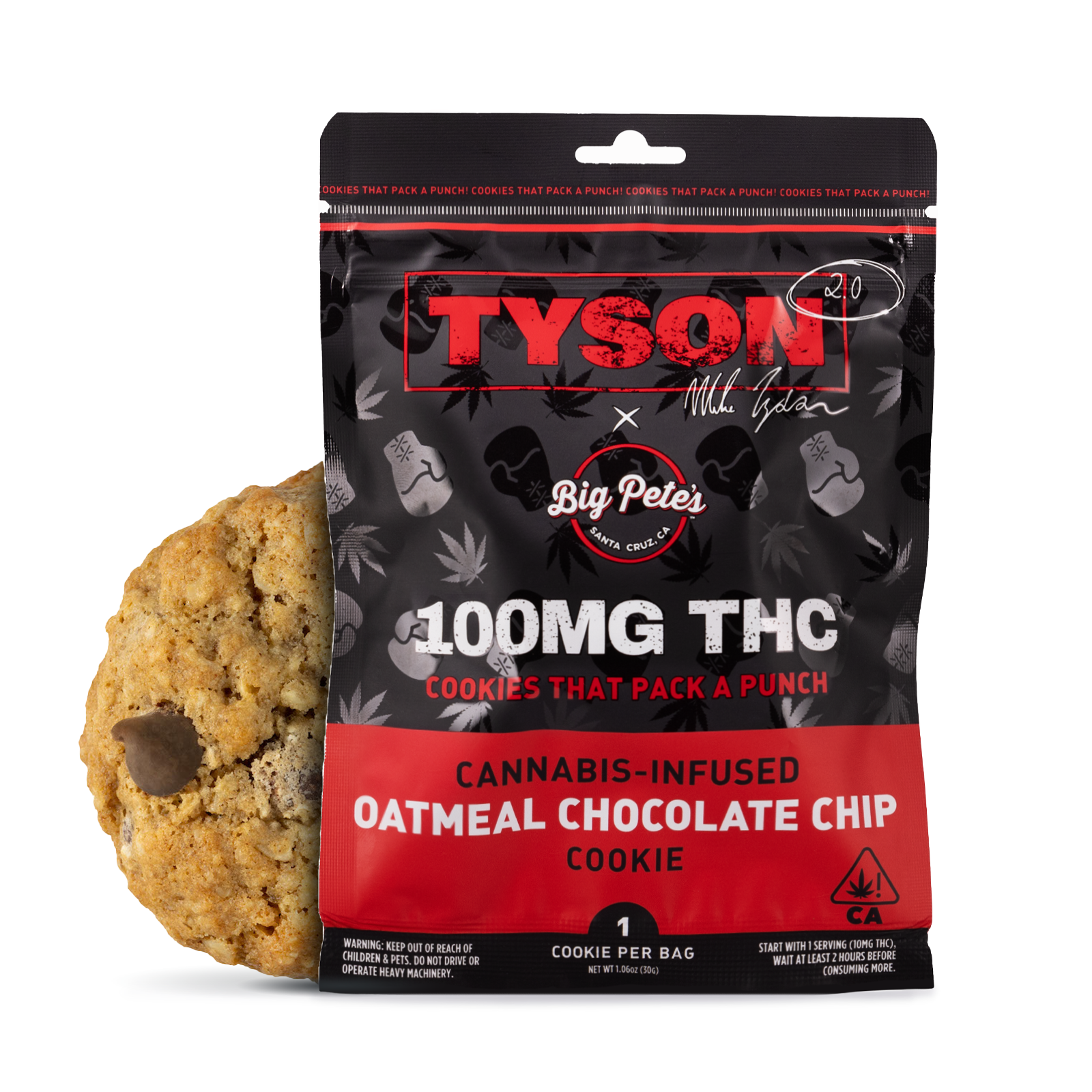 Big Pete's Treats — Big Pete's x Tyson 2.0: Oatmeal Chocolate Chip- Indica Extra Strength Single Cookie (100mg) - .1g