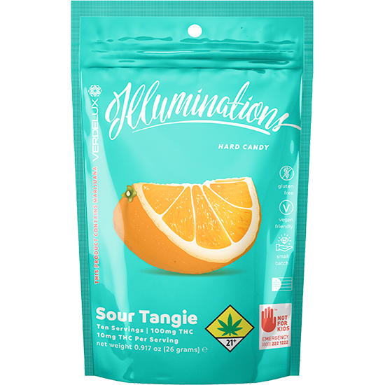 Illuminations Sour Tangerine Hard Candy 10-Pack Edibles Verdelux | 100mg (DOH)