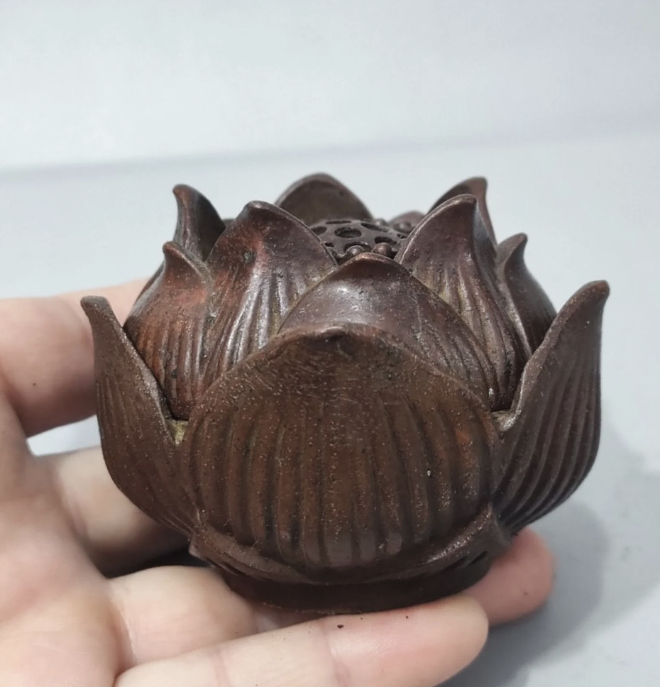 Copper Lotus Incense Burner