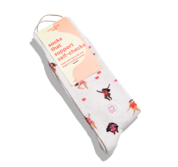Conscious Step - Socks that Support Self-Checks (Beige Women) | Small
