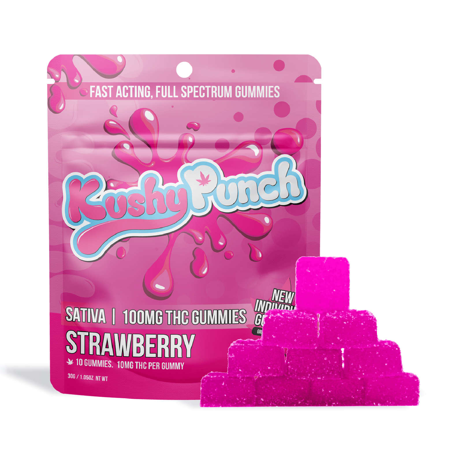 Strawberry Individual Fast-Acting Gummies 10-pack