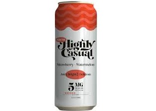 Highly Casual - Seltzer - 5mg - 1:1 THC/CBD - Strawberry + Watermelon