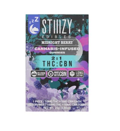 STIIIZY 2:1 THC: CBN Midnight Berry Sleep Gummies 100mgTHC 50mgCBN