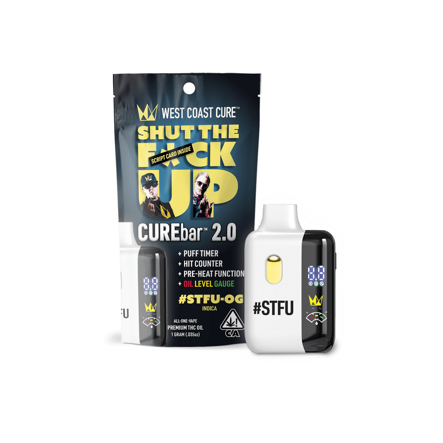 West Coast Cure — West Coast Cure STFU OG Indica CUREbar 2.0 AIO 1g - 1g