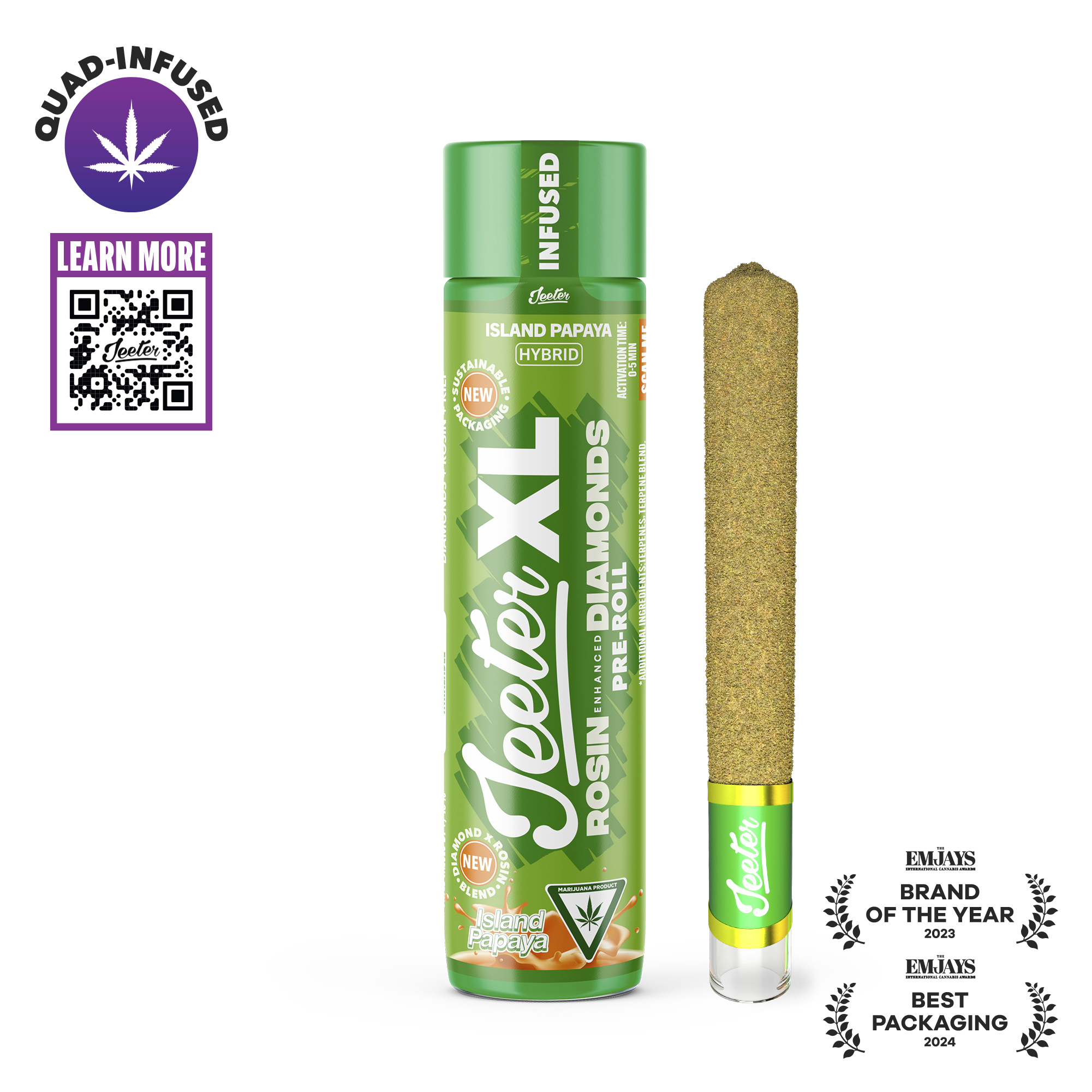 Island Papaya Quad Infused Pre-Roll