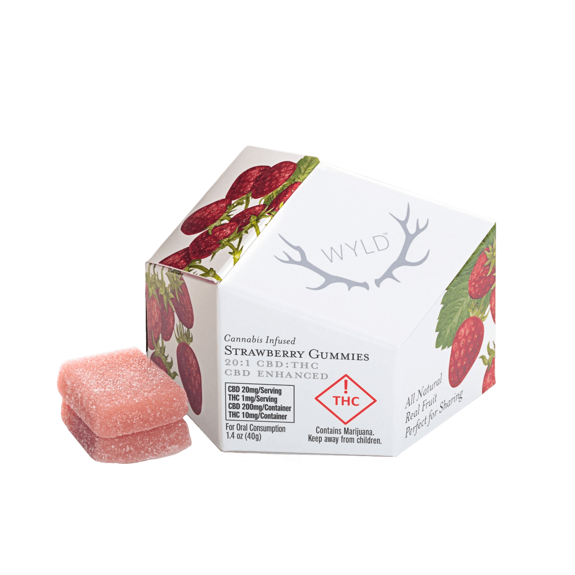 Wyld: Strawberry 20:1 200MG CBD:THC Gummies