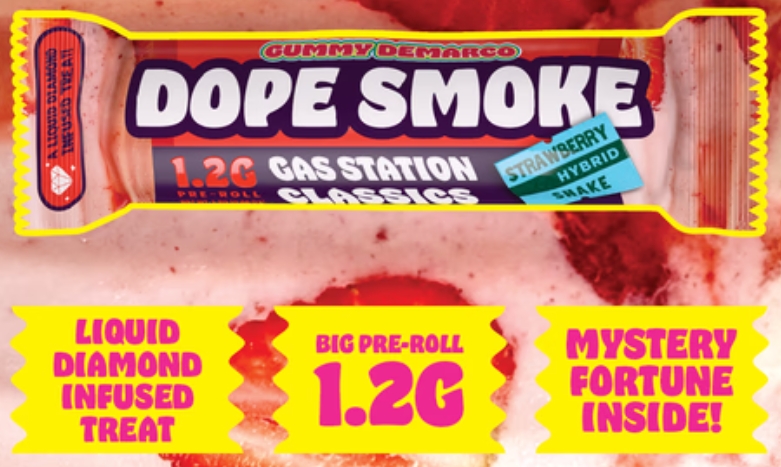 Dope Smokes | Strawberry Shake Diamond Infused Pre-Roll | 1.2g
