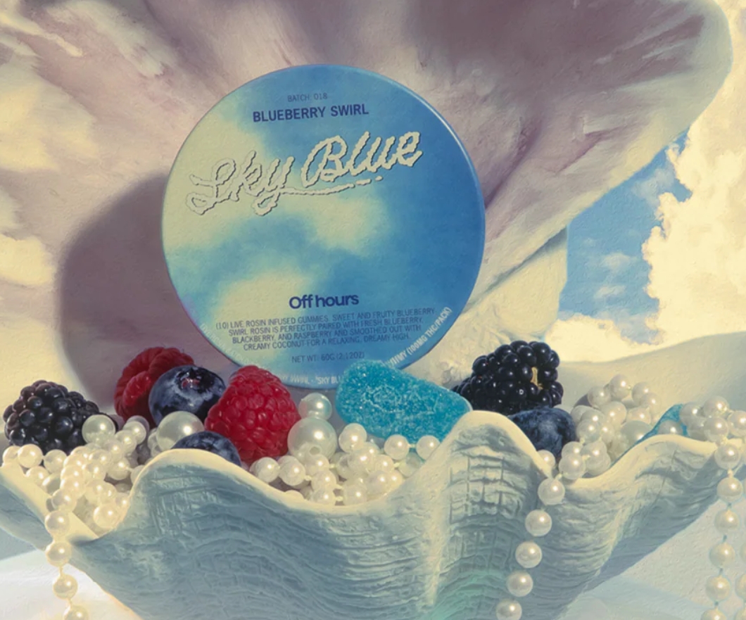 Off Hours | Live Rosin Gummies Batch 018 | Blueberry Swirl | Sky Blue