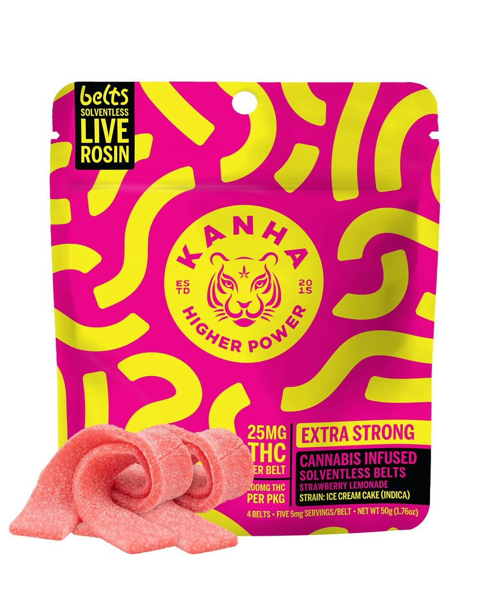 KANHA | Strawberry Lemonade Solventless Live Rosin Belts (4 Pack) | 100mg