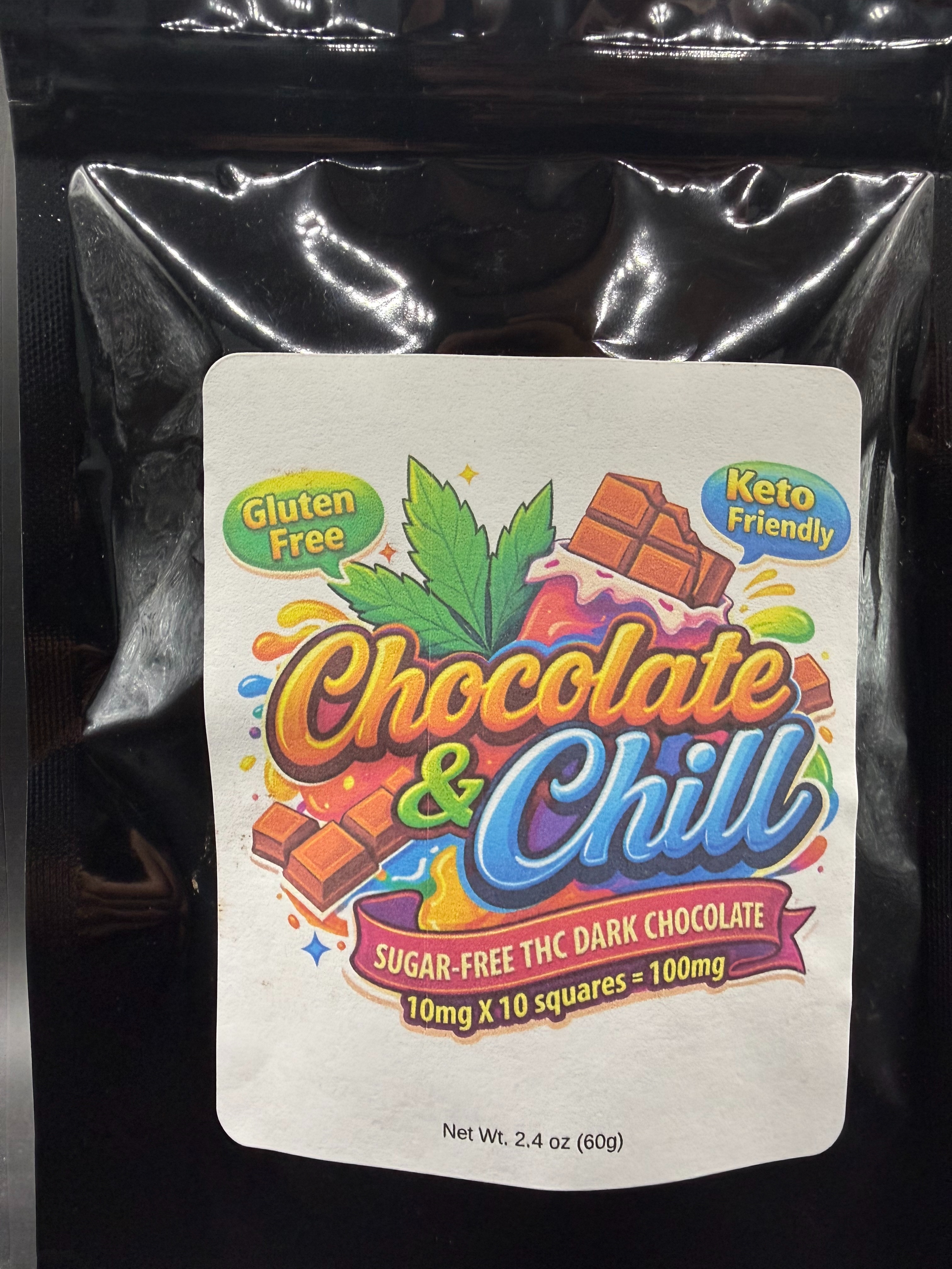 10pk | Dark Chocolate | Sugar Free | Keto Friendly | Gluten Free | 100mg