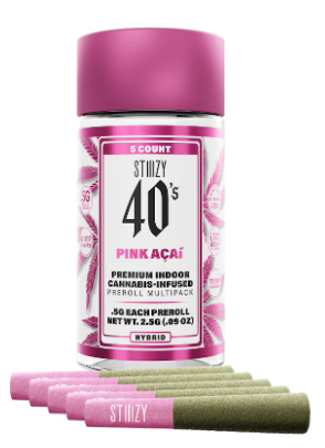 Stiiizy 40's Pink Acai Infused Pre-Rolls 5pk 2.5g