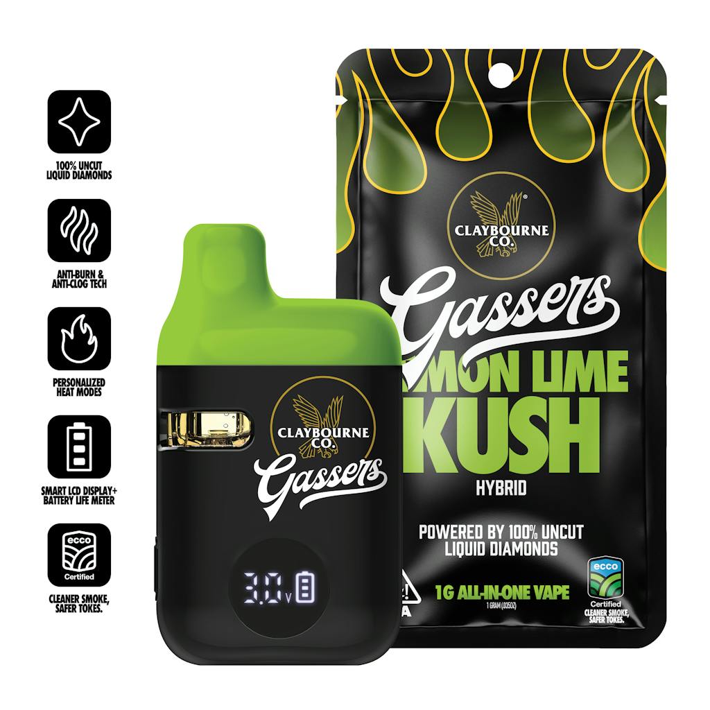 CLAYBOURNE CO. - DISPOSABLE(LIQUID DIAMONDS) - HYBRID - LEMON LIME KUSH