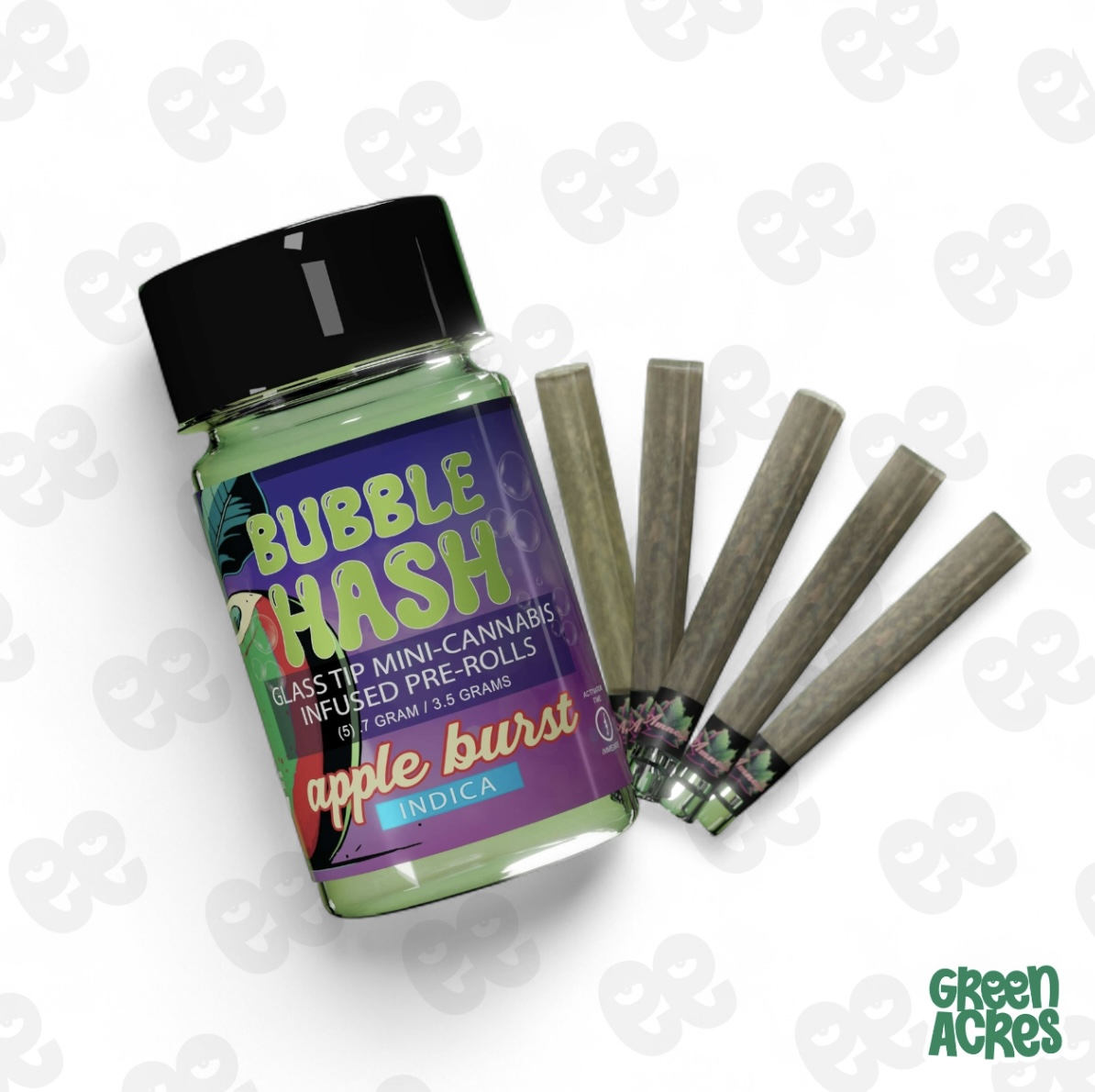 Amnesia: Apple Burst 5 Pack Bubble Hash Infused Prerolls (5x0.7G)
