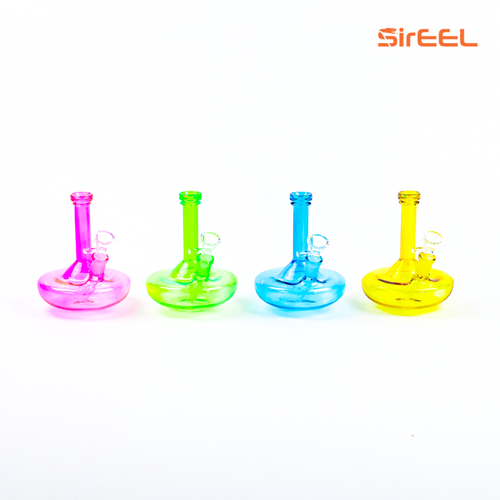SIREEL - 6" WIde Base Breaker UFO Bong with Flower Bowl - Assorted Colors