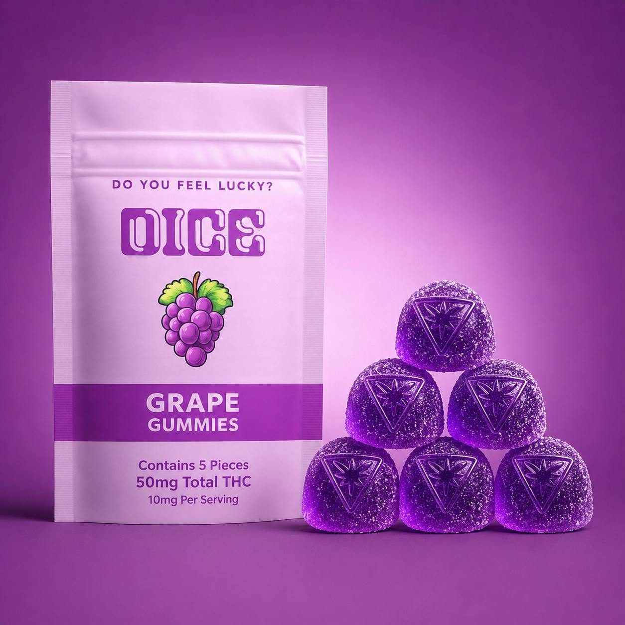 Dice - Grape - 10mg/5pk - Edibles