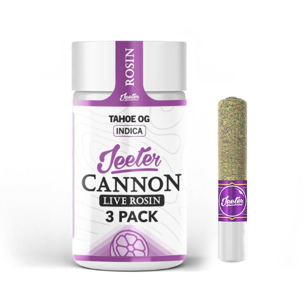 Jeeter Cannon - Tahoe OG (i) - Live Rosin Infused Pre-rolls - 3pk/1.5g