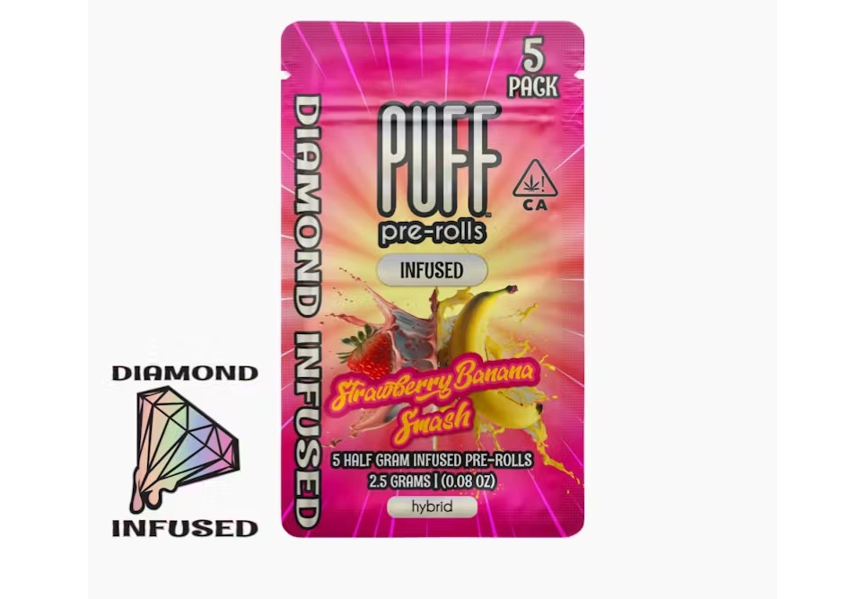Strawberry Banana Smash | Diamond Infused Pre-Rolls | 5pk | 2.5g