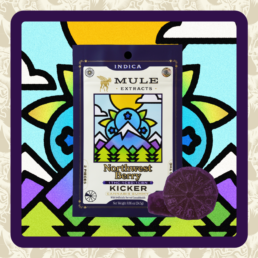 100mg 2-Piece NW Berry 1:1:1 THC CBD CBN Kicker (Indica) 