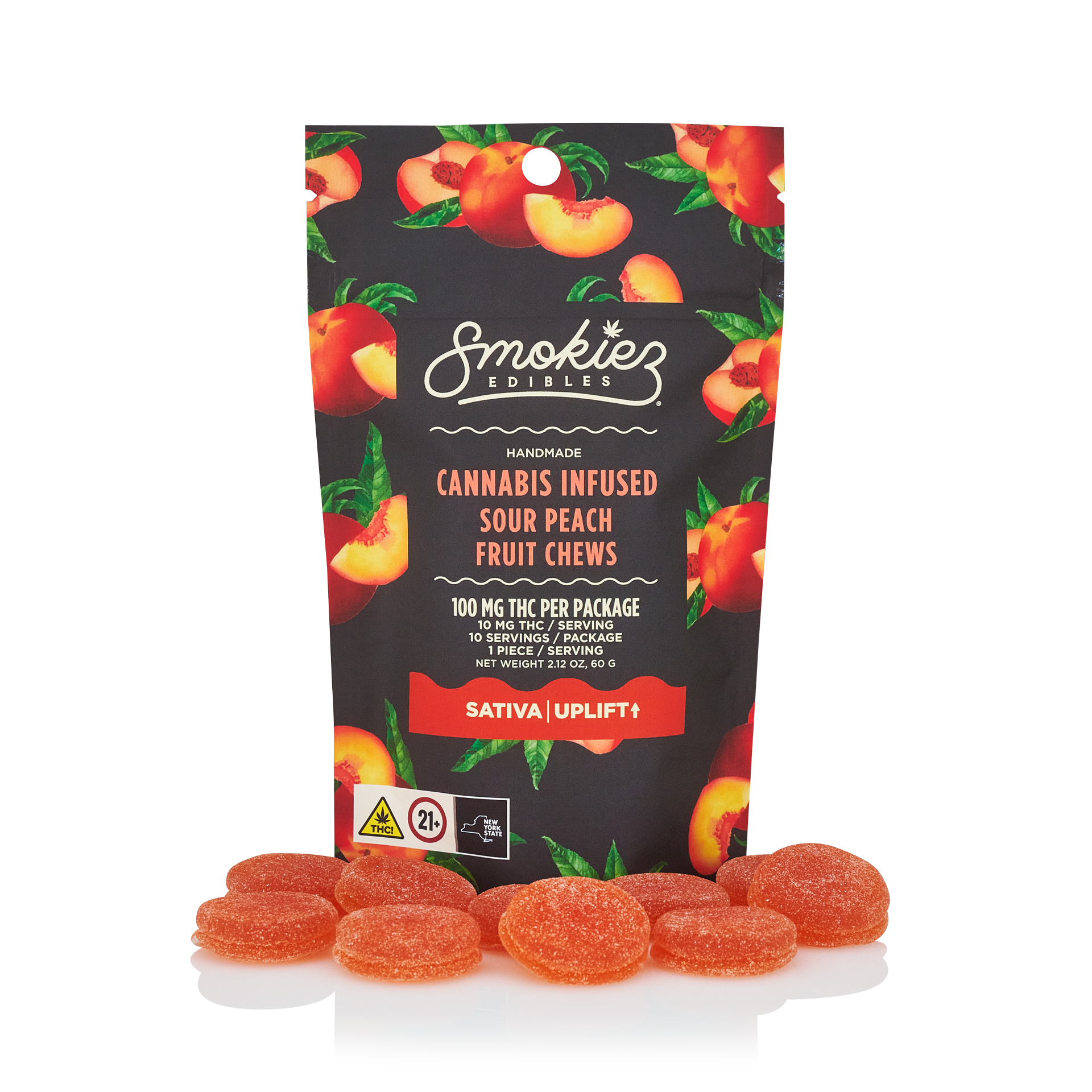 SOUR PEACH SATIVA - 100MG THC 10 PIECE