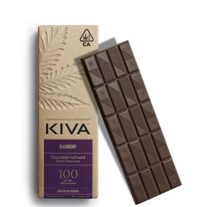 Kiva - Dark Chocolate  - Blackberry Bar (H) (100mg)