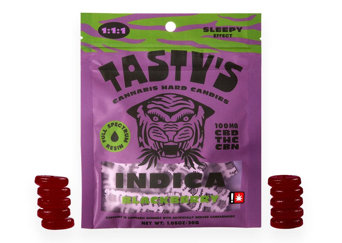 TASTY'S - EDIBLE HARD CANDY - 100MG - INDICA - BLACK CHERRY KUSH