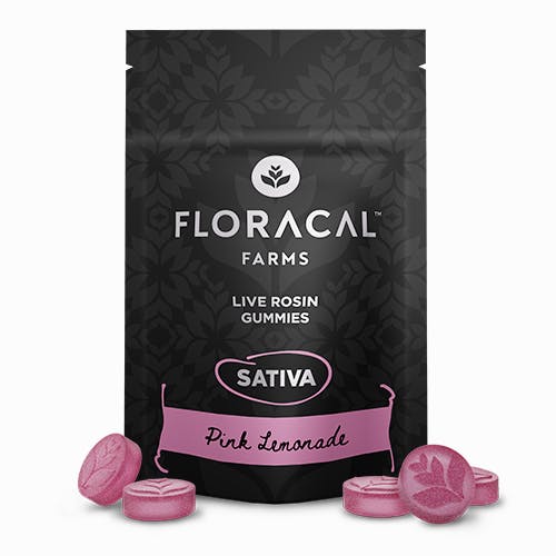 FloraCal 100mg (10ct) Pink Lemonade Live Rosin Gummies (Sativa)