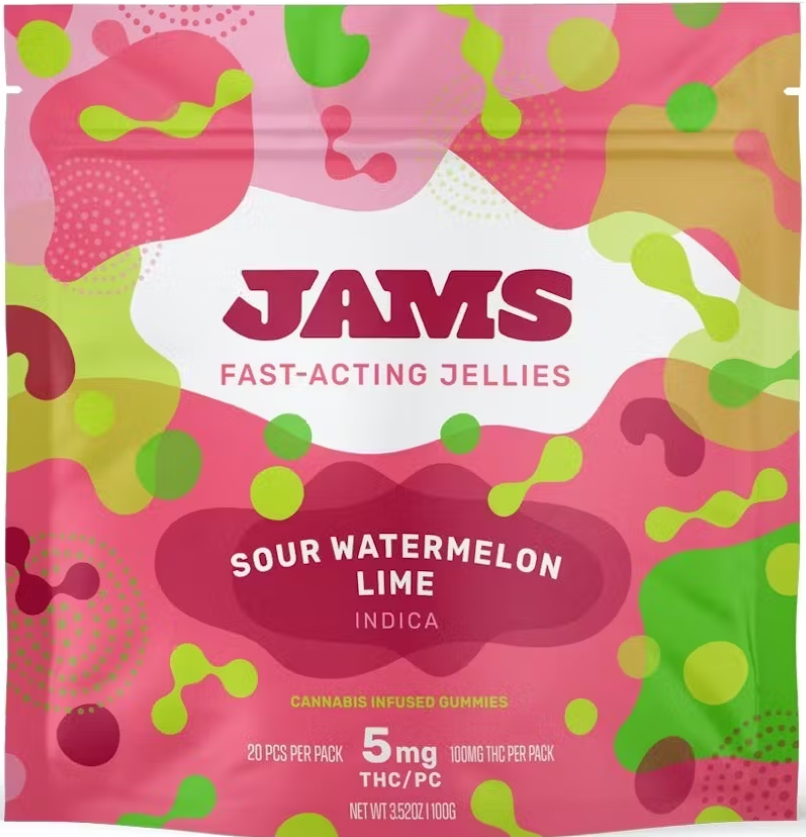 Grassroots Jams Fast Acting Gummies Sour Watermelon Lime 20pk (I) 100mg