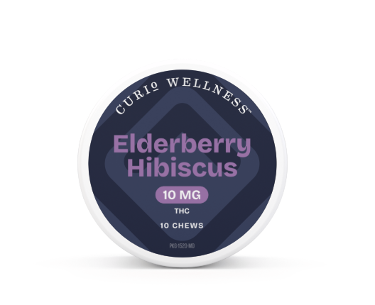 Ⓥ CURIO Chews 100mg: Elderberry Hibiscus 10pk