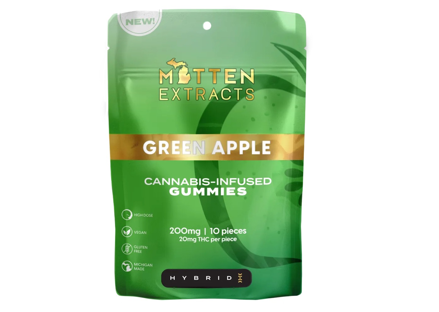 Mitten Extracts - Effect Gummies - 200mg - Green Apple - Hybrid
