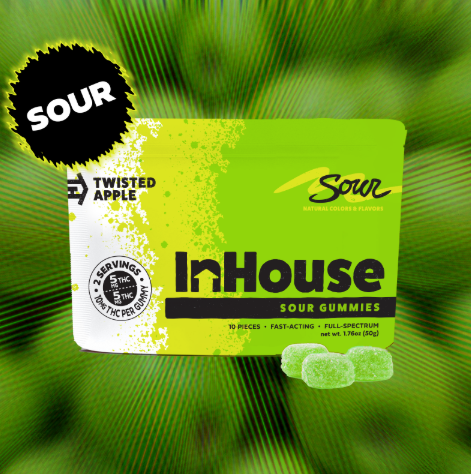 High Dose Sour Twisted Apple Fast-Acting Gummies (10pk | 500mg total)