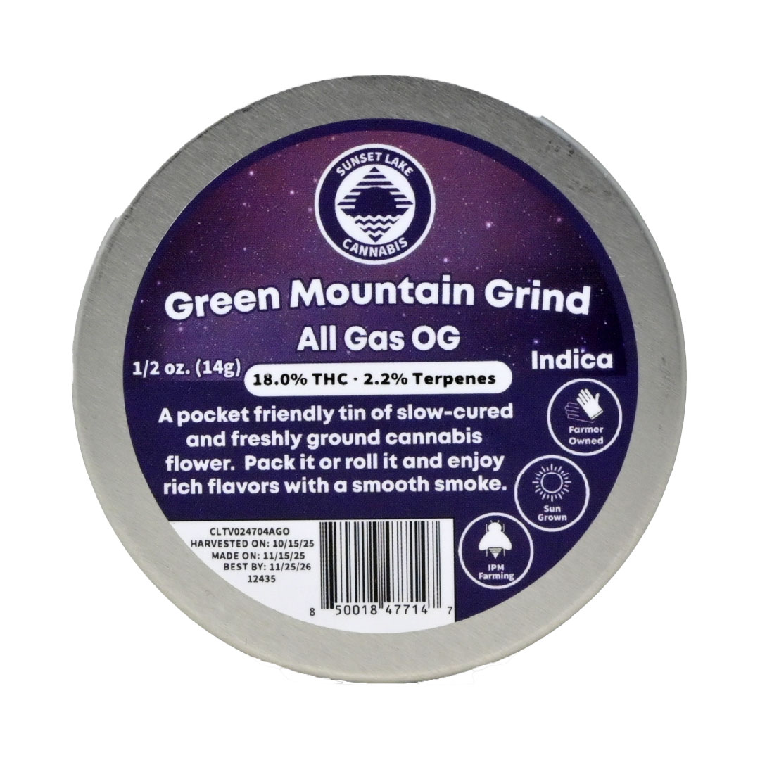 Sunset Lake | Green Mountain Grind | All Gas OG Pre-Ground Flower