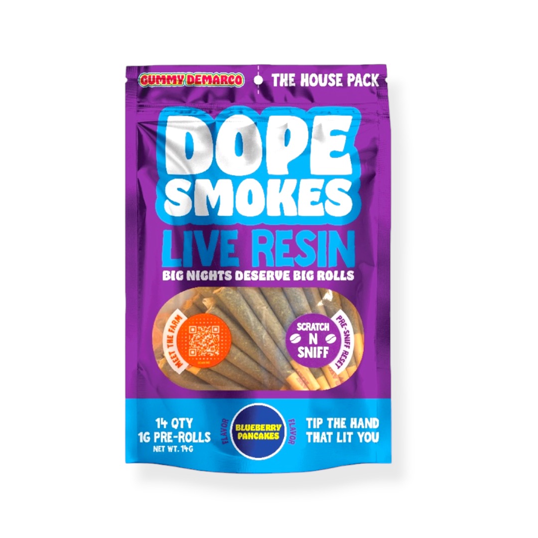 Dope Smokes - 14-Pack 1g Live Resin Infused Prerolls - Blueberry Pancakes