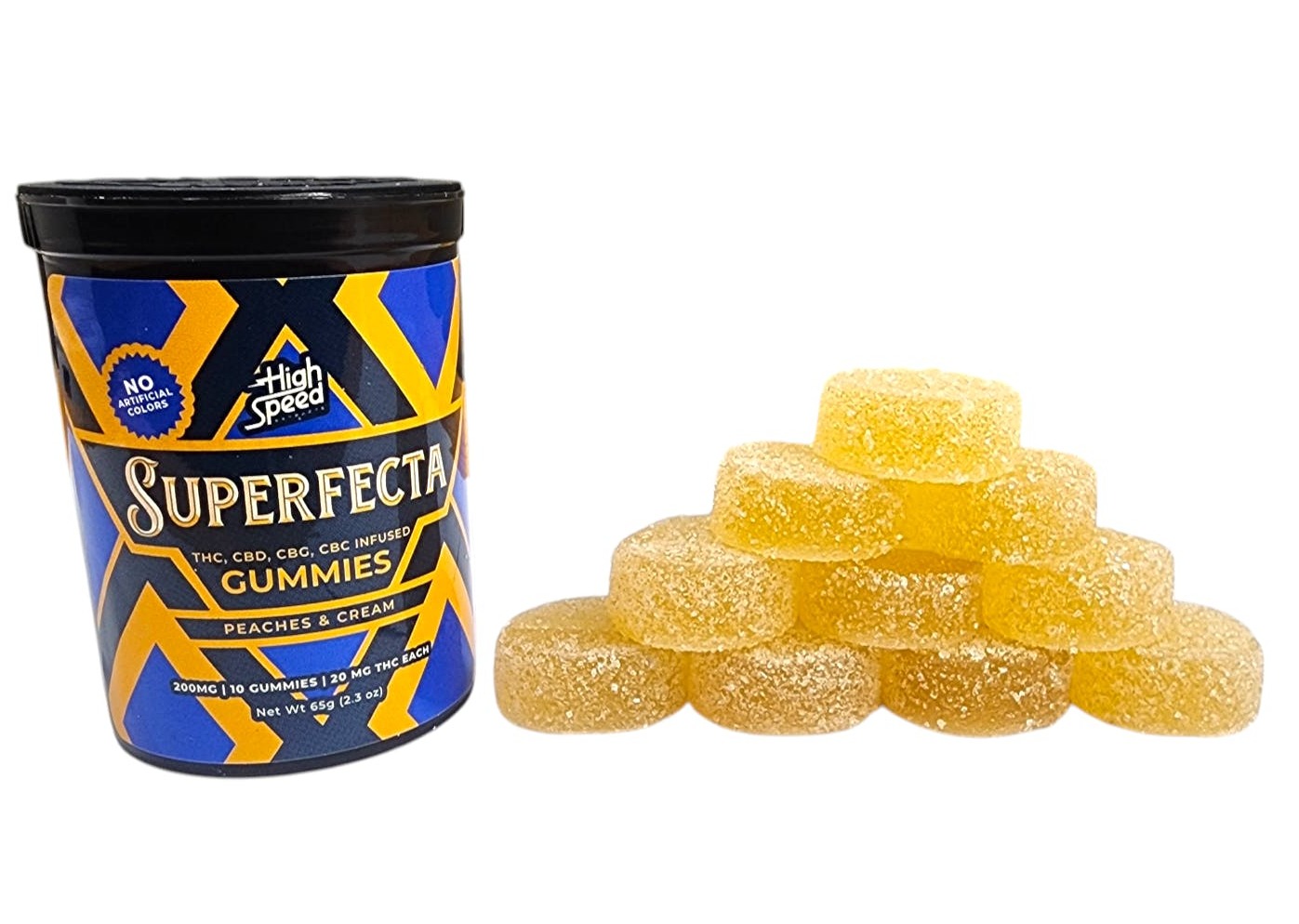 Superfecta - Peaches & Cream - 2:1:1:1 THC:CBD:CDG:CBC - Gummies