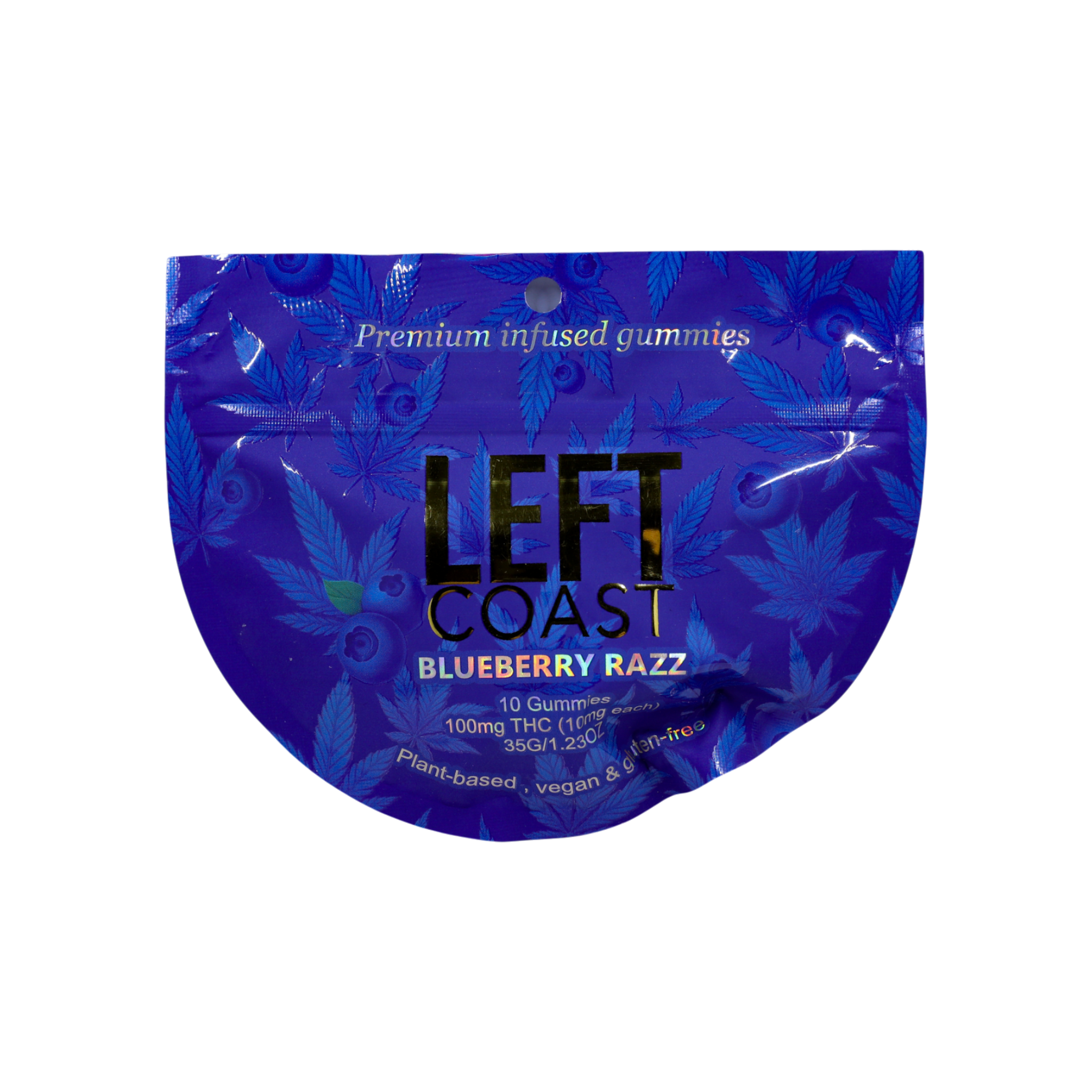 Left Coast Blueberry Razz 10pk 10mg Gummies