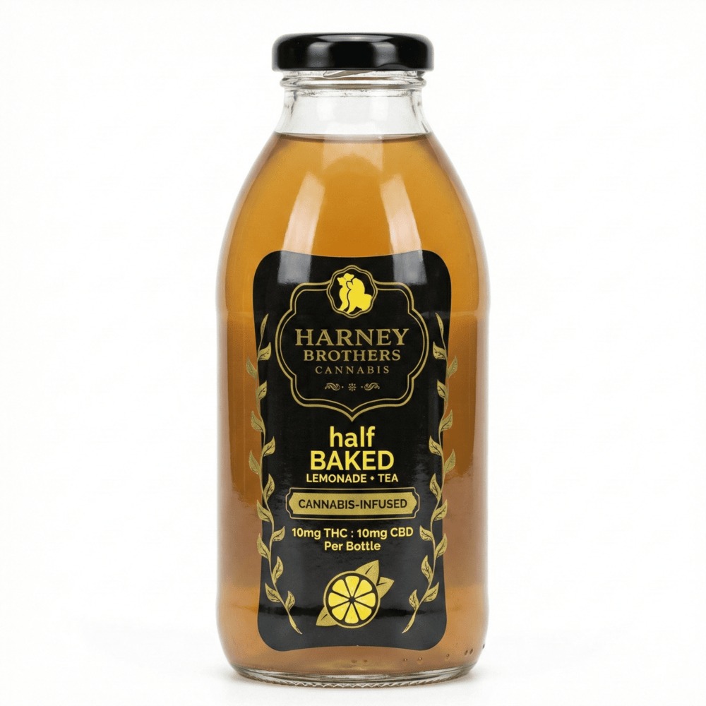 Beverage | 16oz | Half BAKED Lemonade + Tea | 10mg THC : 10mg CBD
