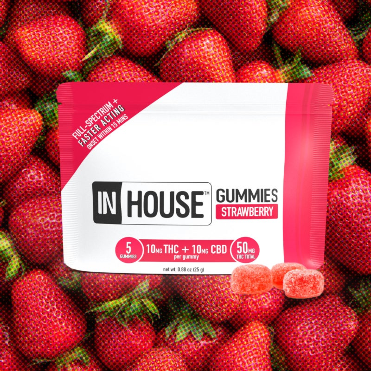Strawberry | 1:1 CBD:THC Gummies | 10pk of 10mg* product photo