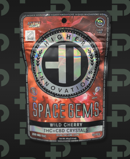 Wild Cherry | Infused Space Gems | 200mg 1:1 THC:CBD | Indica