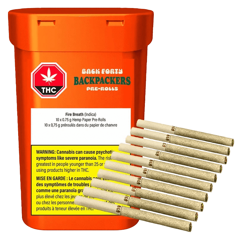 Back Forty Backpackers Fire Breath Prerolls 10x0.75g