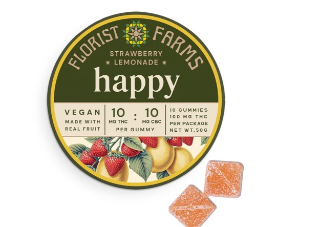 Florist Farms - Strawberry Lemonade 1:1 THC:CBC Gummies 10pk - 100 mg
