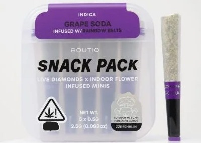 Boutiq | Snack pack | Grape Soda infused W/R Belts | 5pk | 2.5g by Boutiq - pre-rolls cannabis product