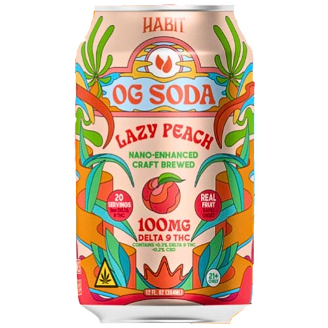 Habit - THC Soda - OG Soda - 12oz - 100 MG - Lazy Peach