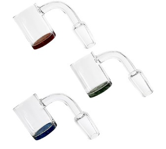 LuvBuds | 14mm Male Flat Top Quartz Banger w/ Color Bottom Bucket