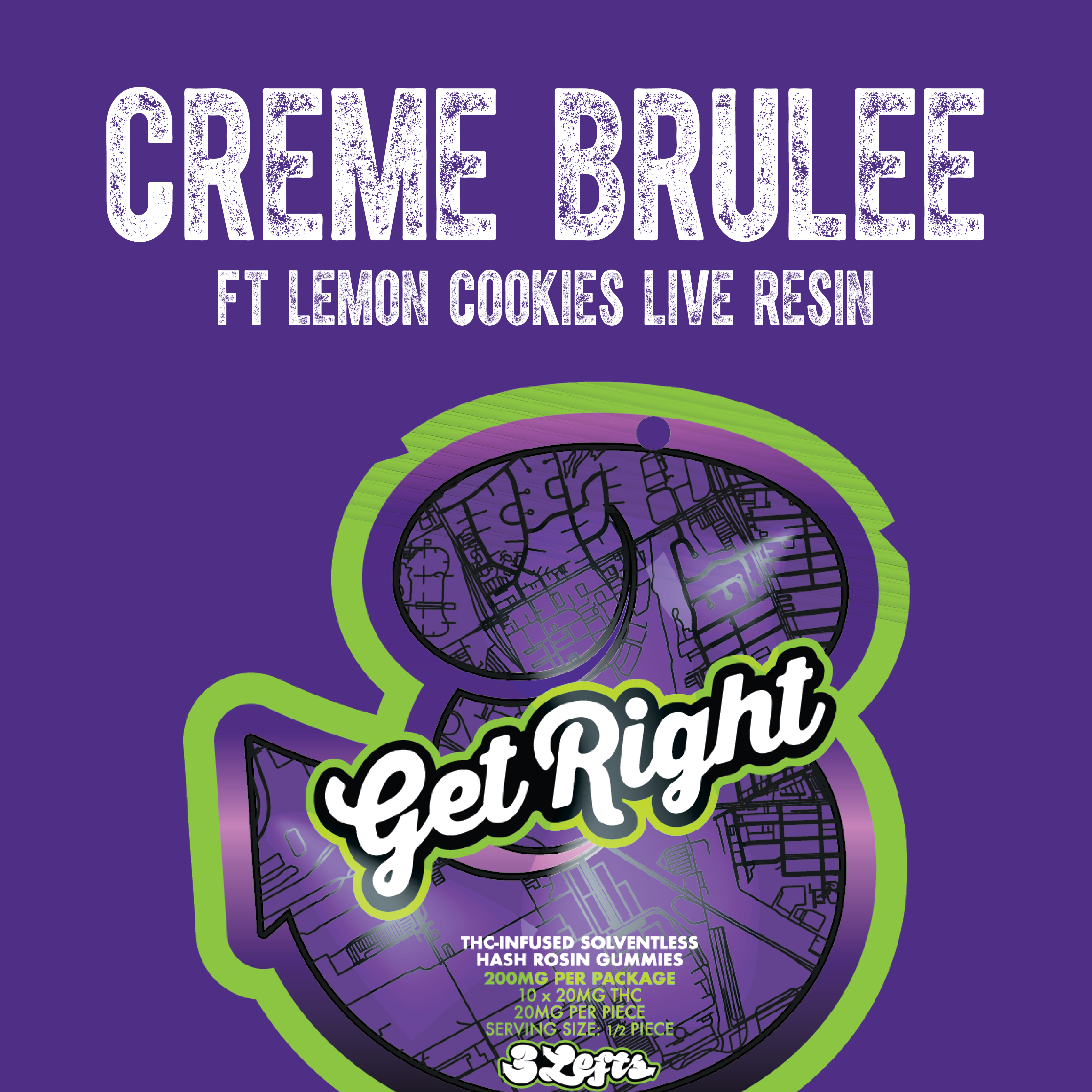 3lefts Solventless Gummy Creme Brulee