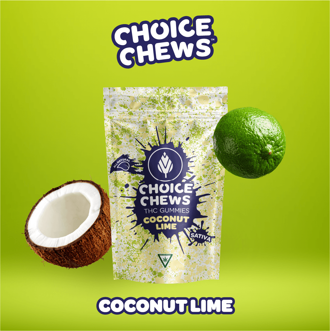 Coconut Lime | Gummies | 200mg | Sativa