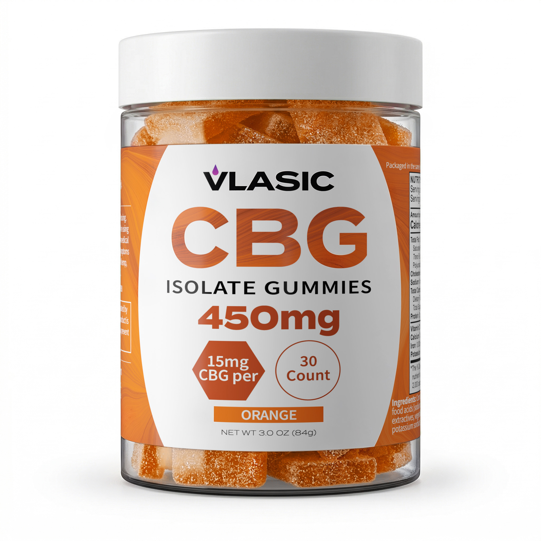Orange - CBG Isolate Gummies | 30 count, 450mg