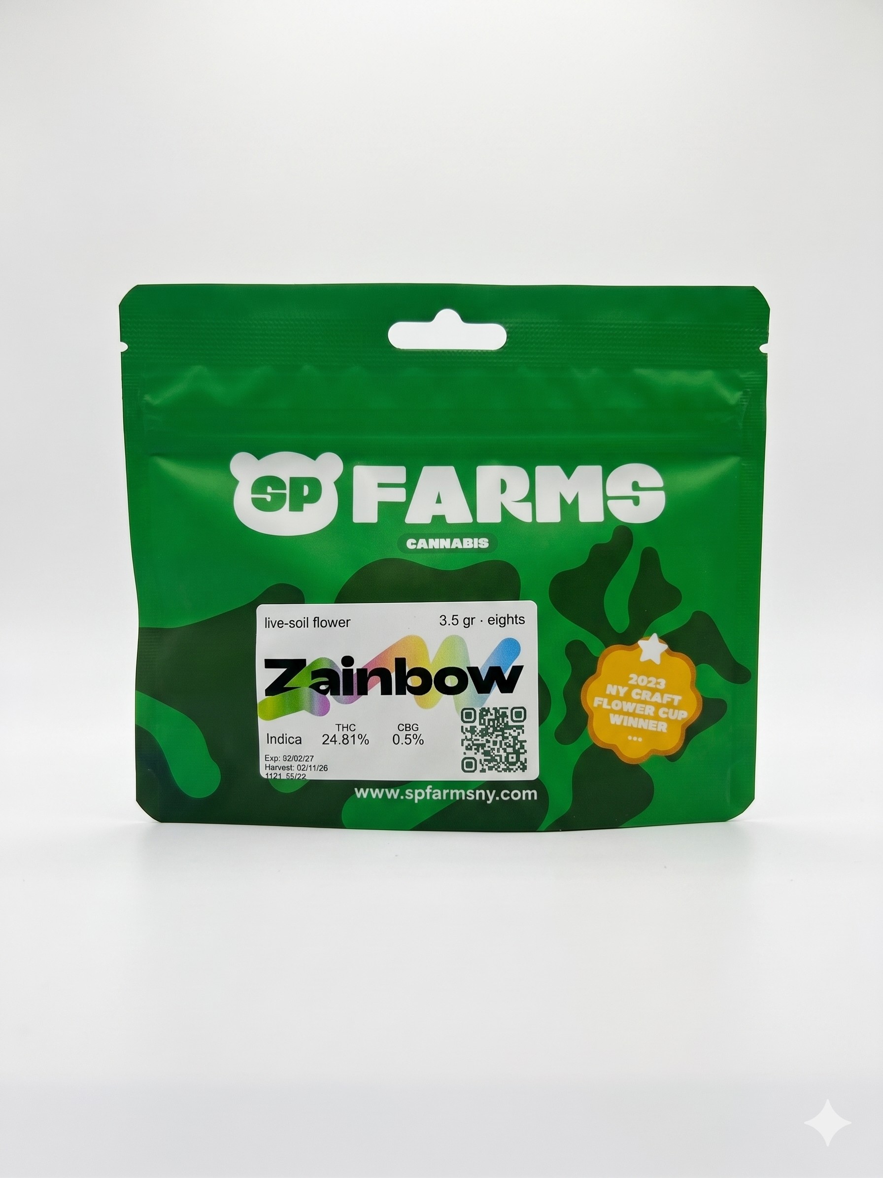 SP Farms | Flower | Zainbow | 3.5g | Indica | THC 24.81%