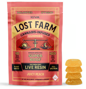 Juicy Peach x Super Boof Resin Gummies | 100mg | Lost Farms