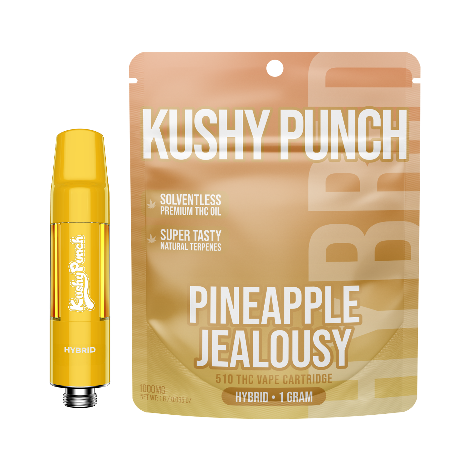 1G Kushy Punch 510 Vape Cart - Pineapple Jealousy