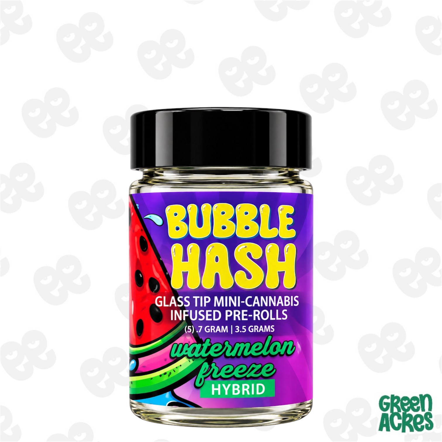 Amnesia: Watermelon Freeze 5 Pack Bubble Hash Infused Prerolls (5x0.7G)